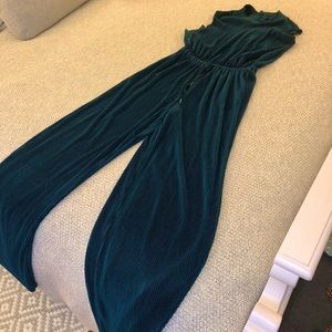 Green satin UO Jumpsuit